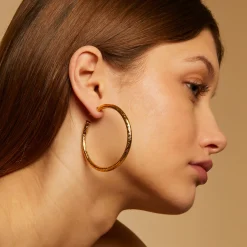 Boucles d'oreilles créoles Maori petit modèle dorées