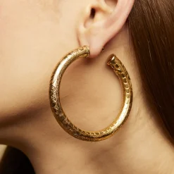 Boucles d'oreilles créoles Maoro grand modèle dorées