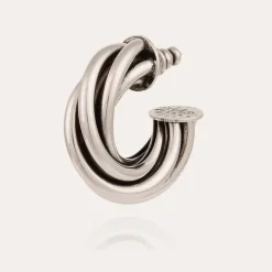 Boucles d'oreilles créoles Atik petit modèle argentées