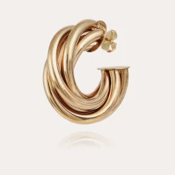 Boucles d'oreilles créoles Atik moyen modèle dorées