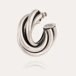 Boucles d'oreilles créoles Atik moyen modèle argentées