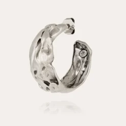 Boucles d'oreilles créoles Compression argentées