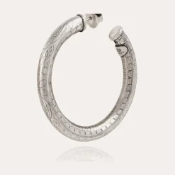 Boucles d'oreilles créoles Maoro petit modèle argentées
