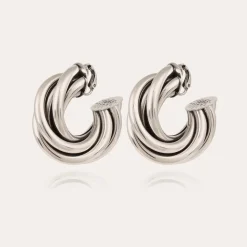 Boucles d'oreilles créoles Atik moyen modèle argentées