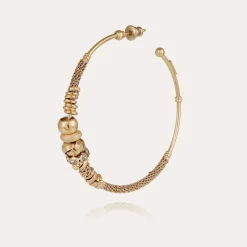 Boucles d'oreilles créoles Zizanie strass dorées