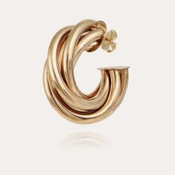 Boucles d'oreilles créoles Atik moyen modèle dorées