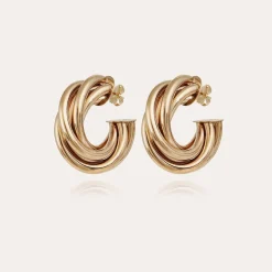 Boucles d'oreilles créoles Atik moyen modèle dorées