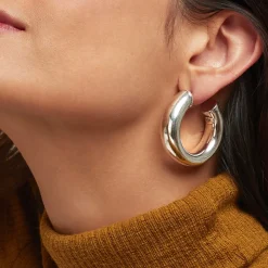 Boucles d'oreilles créoles Turner argentées