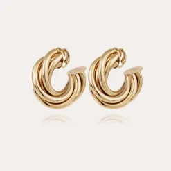 Boucles d'oreilles créoles Atik moyen modèle dorées