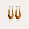 Boucles d'oreilles Écume acétate dorées - Écaille