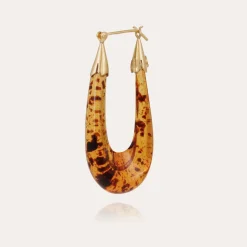 Boucles d'oreilles Écume acétate dorées - Écaille