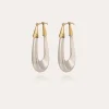Boucles d'oreilles Écume grand modèle bicolore argentées
