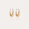 Boucles d'oreilles Écume petit modèle bicolore dorées