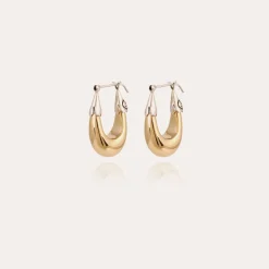 Boucles d'oreilles Écume petit modèle bicolore dorées