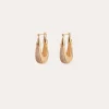 Boucles d'oreilles Écume petit modèle dorées - Zircone