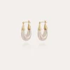 Boucles d'oreilles Écume petit modèle bicolore argentées