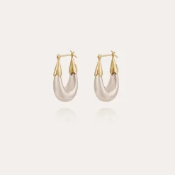 Boucles d'oreilles Écume petit modèle bicolore argentées