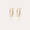 Boucles d'oreilles Écume petit modèle acétate dorées - Ivoire