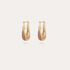 Boucles d'oreilles Écume petit modèle dorées - Améthyste - Capsule Les Précieux