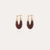 Boucles d'oreilles Écume petit modèle acétate dorées - Pourpre