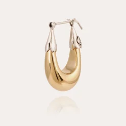 Boucles d'oreilles Écume petit modèle bicolore dorées