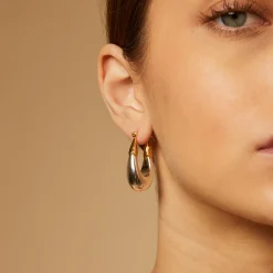 Boucles d'oreilles Écume petit modèle bicolore argentées