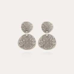 Boucles d'oreilles Diva double petit modèle argentées