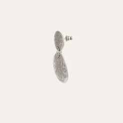 Boucles d'oreilles Diva double petit modèle argentées