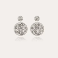 Boucles d'oreilles Diva strass petit modèle argentées