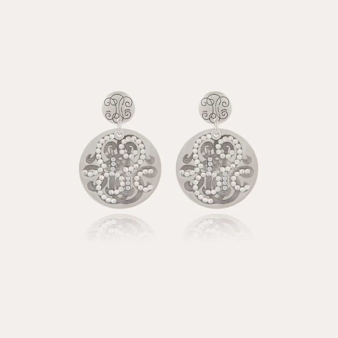 Boucles d'oreilles Diva strass petit modèle argentées
