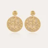 Boucles d'oreilles Diva strass grand modèle dorées