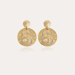 Boucles d'oreilles Diva strass petit modèle dorées