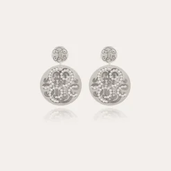 Boucles d'oreilles Diva strass petit modèle argentées