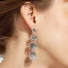 Boucles d'oreilles Eclipse 4 rangs argentées
