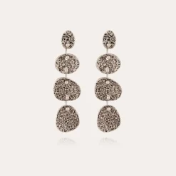 Boucles d'oreilles Eclipse 4 rangs argentées