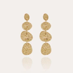 Boucles d'oreilles Eclipse 4 rangs dorées