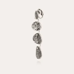 Boucles d'oreilles Eclipse 4 rangs argentées