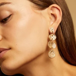 Boucles d'oreilles Eclipse 4 rangs dorées