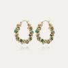 Boucles d'oreilles Eurydice petit modèle dorées - Aventurine & Turquoise
