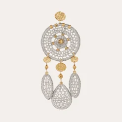 Boucles d'oreilles Fanfaria raphia dorées