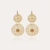 Boucles d'oreilles Flocon double mini dorées