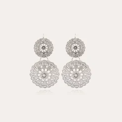 Boucles d'oreilles Flocon Double mini argentées