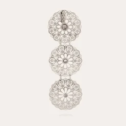 Boucles d'oreilles Flocon Triple mini argentées