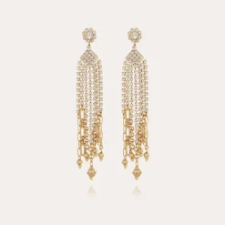 Boucles d'oreilles Grace strass dorées
