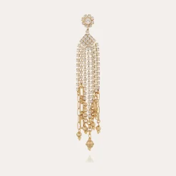 Boucles d'oreilles Grace strass dorées