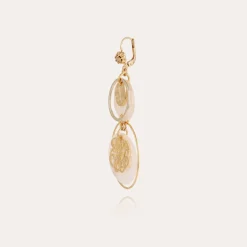 Boucles d'oreilles Idylle petit modèle dorées - Nacre blanche