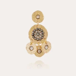 Boucles d'oreilles Illusion strass dorées