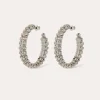 Boucles d'oreilles Izilda strass argentées