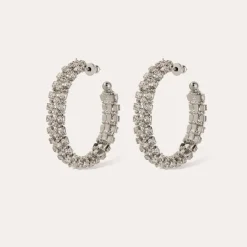 Boucles d'oreilles Izilda strass argentées