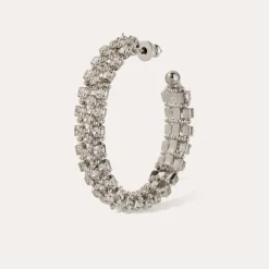 Boucles d'oreilles Izilda strass argentées